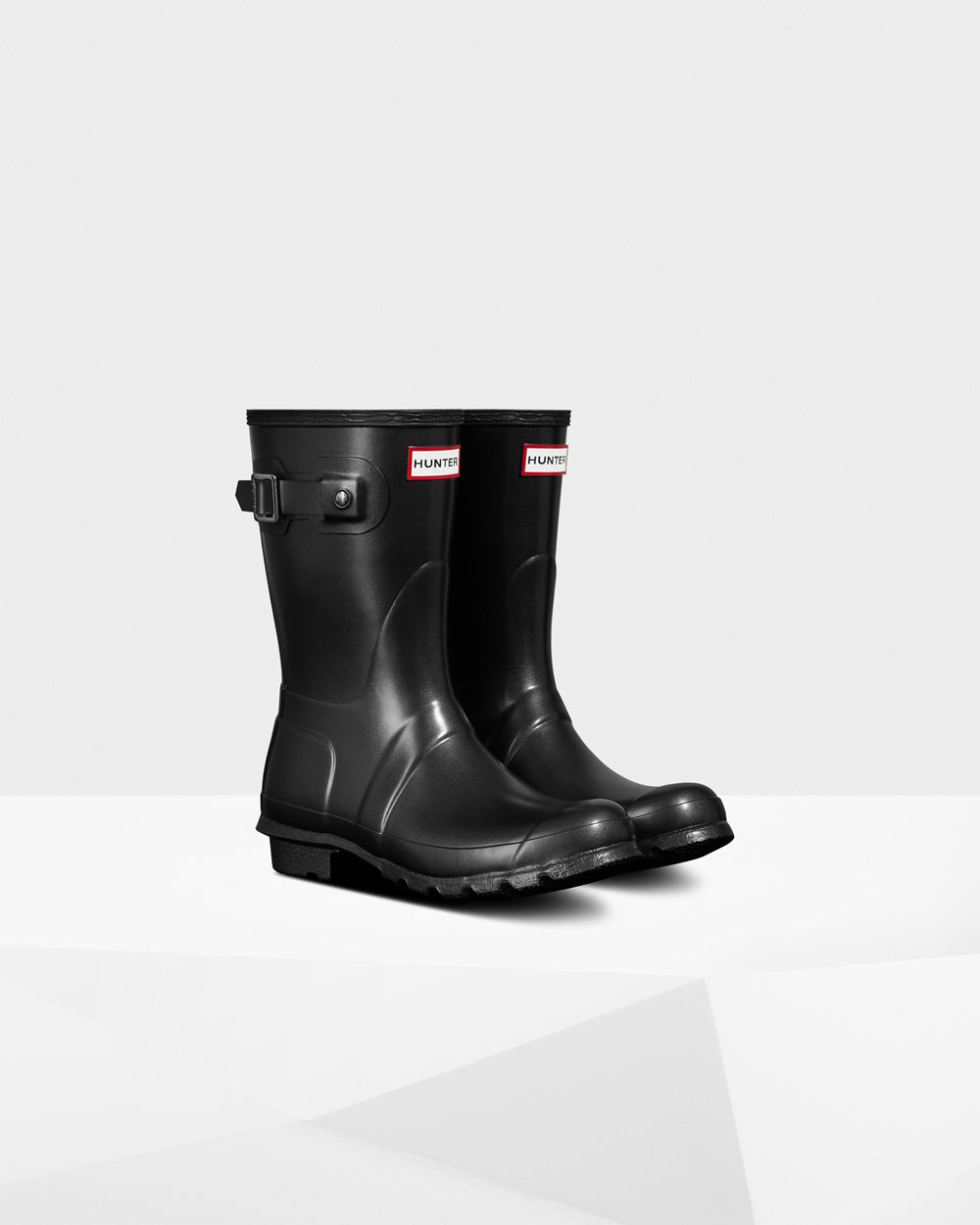 Womens Hunter Short Rain Boots Black - Original Pearlized - 9075842-RW